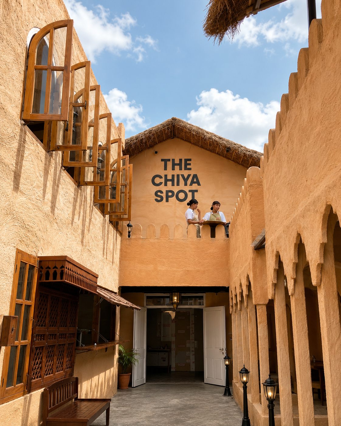 Open-air courtyard and upper walkway at The Chiya Spot